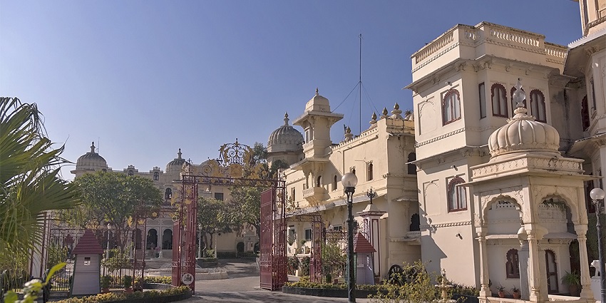 The Sajjan Bagh Heritage Hotel offers elegant dining experience and serene settings.
