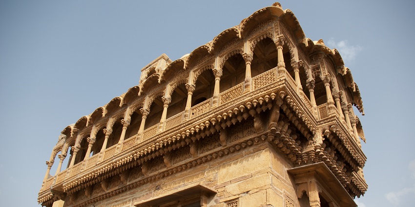 Salim Singh ki Haveli, known for its peacock-shaped roof and beautiful architectural design