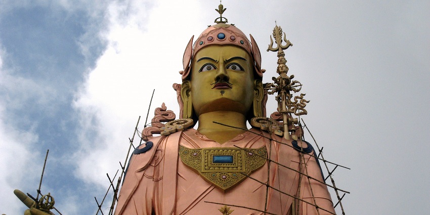 Image of the padmasambhava is revered as the guardian saint of the state of sikkim.
