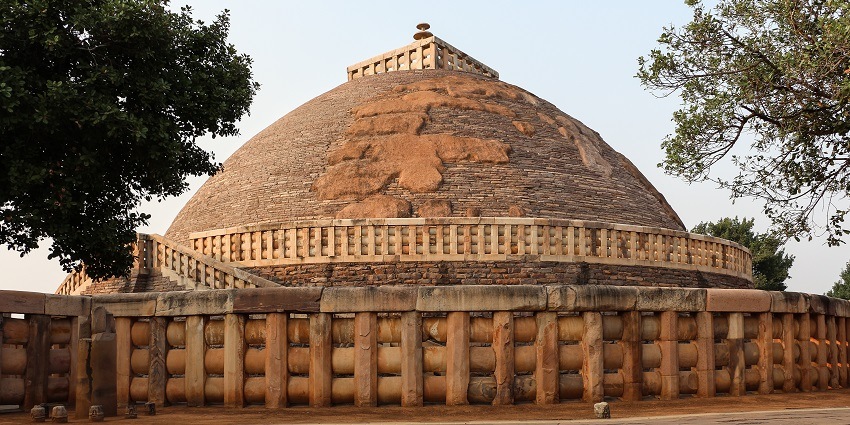 The Sanchi Stupa, which is a very popular tourist attraction near Madhya Pradesh Tribal Museum.