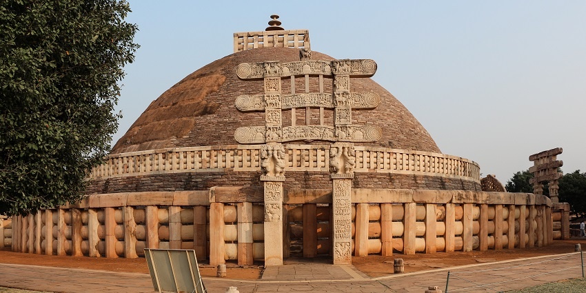 Image of Great Sanchi Stupa, one of the key tourist places to visit in Bhopal