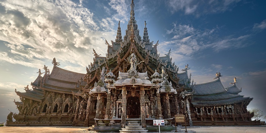The Sanctuary of Truth is one of the best places to visit around the airport in Pattaya.