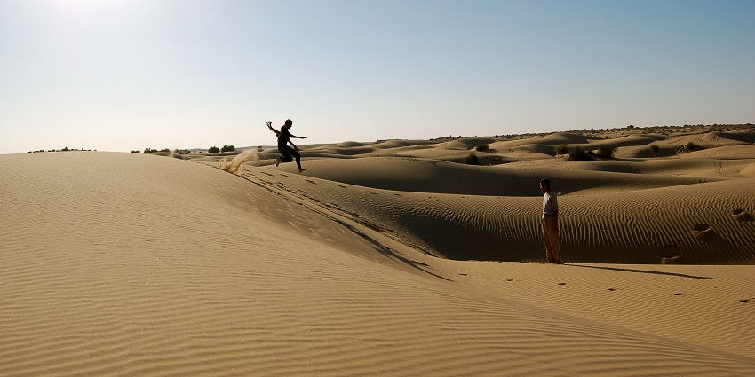 Panoramic view of the sand funes at the Thar desert, a sight worth capturing