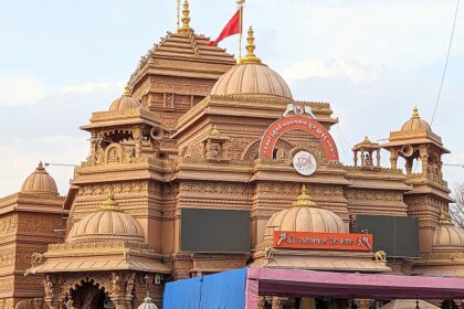 Devotees crowd at the Sarangpur Temple in Gujarat to pay their respects to the divine power