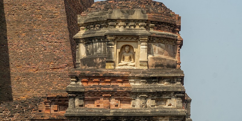 Stucco works on the Sariputta Stupa in the ruins of Nalanda Mahavihara in Bihar.
