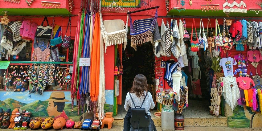 An image of Sarojini Nagar Market famous for affordable clothing and accessories.