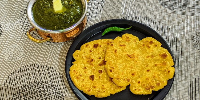 Sarsoon da saag with makki di roti is the authentic dish of the city