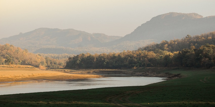 Scenic landscape of Satpura Tiger Reserve, one of the most famous attractions near Forsyth Lodge in Satpura National Park.