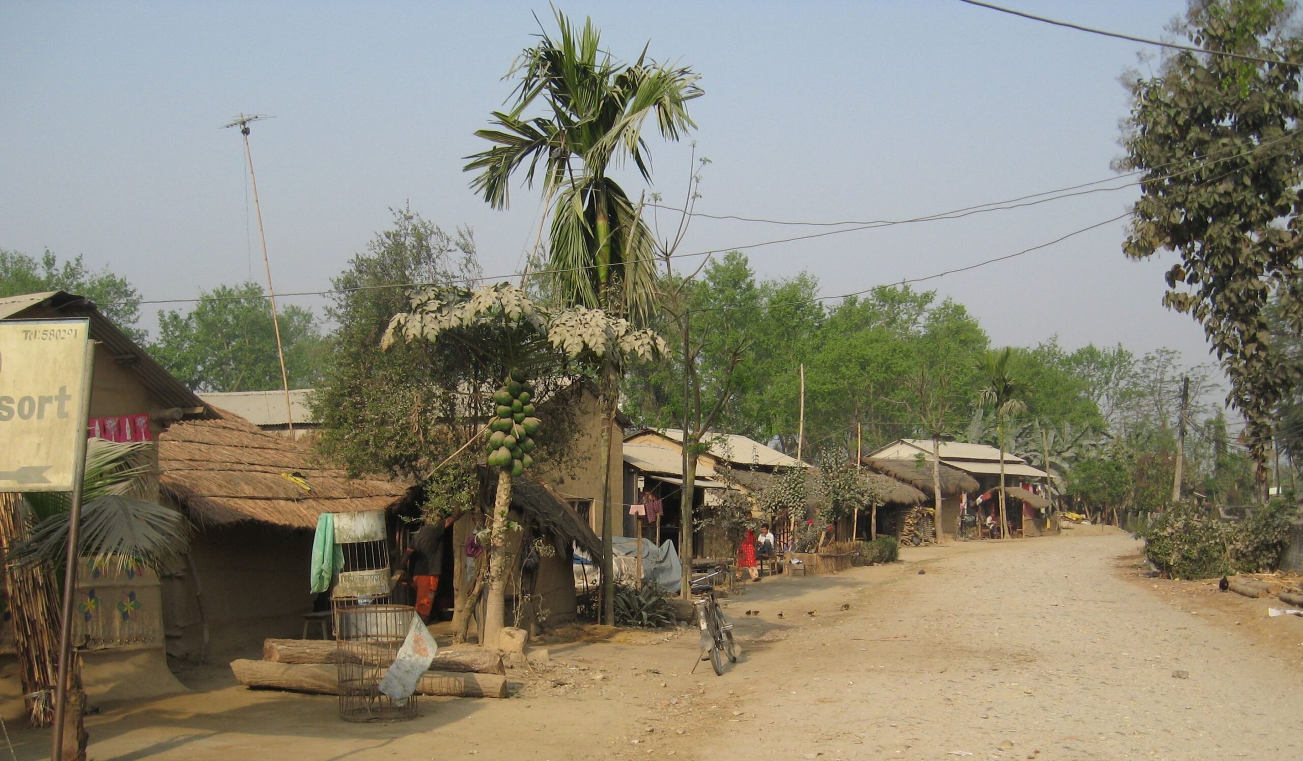A breathtaking image of Sauraha Tharu Village, highlighting traditional Tharu houses.