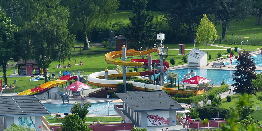 A leisure water slide offering fun at one of the best water parks in Nepal during summer