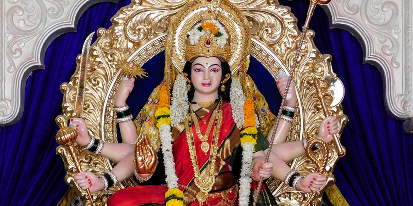 Idol of the Goddess in Savitri Temple, one of the popular places to visit near Pushkar.