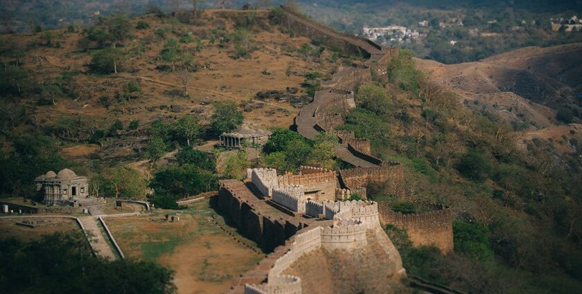 A scenic landscape justifying the serene location of the famous Sawai Madhopur Fort.