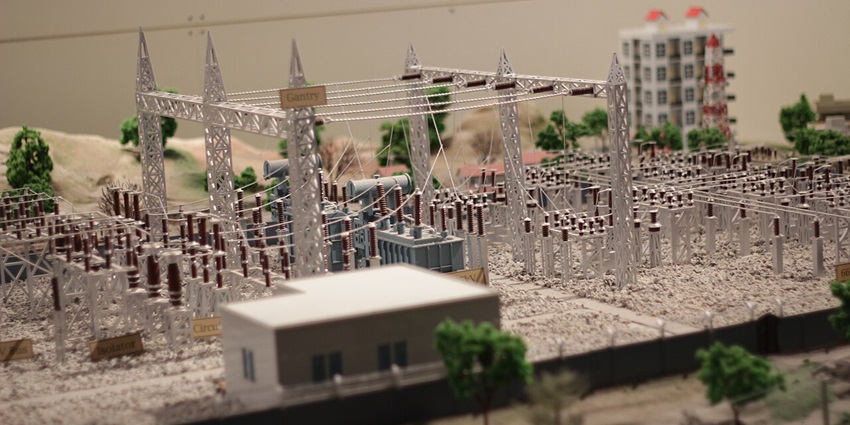 Model of Power Station exhibit at Science City, Ahmedabad, showcasing energy infrastructure and innovation.