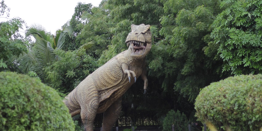 Image of a dinosaur sculpture at Science city Ahmedabad - places to visit near the park