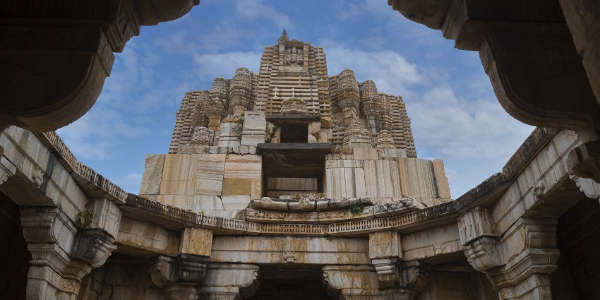 An image view of the Gadpehra Temple near Sagar, Madhya Pradesh, showcasing intricate carvings and a serene atmosphere.
