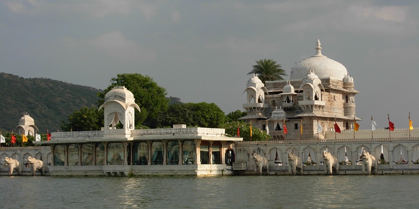 Stunning north side view of Jag Mandir Palace in Udaipur, a must-see gem.