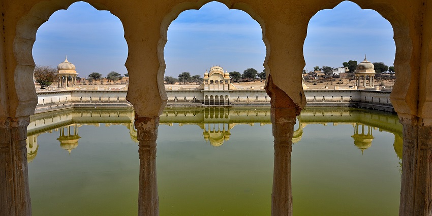 The view of the cenotaphs from the Sethani Ka Johara makes for a marvellous sight