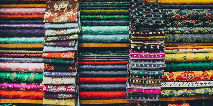 A glimpse of colourful block printed sarees being sold at the popular Shahpur Jat.