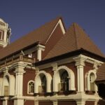 Wide angle view of Shantadurga temple, one of the most popular attractions in Goa