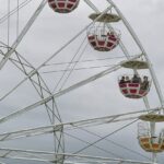 A picture of a ferris wheel at an adventure Park in Haryana on a cloudy day