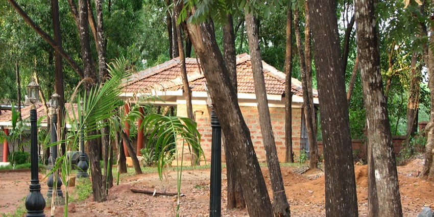 Traditional crafts and huts at Shilpgram, an arts and crafts village near Udaipur.