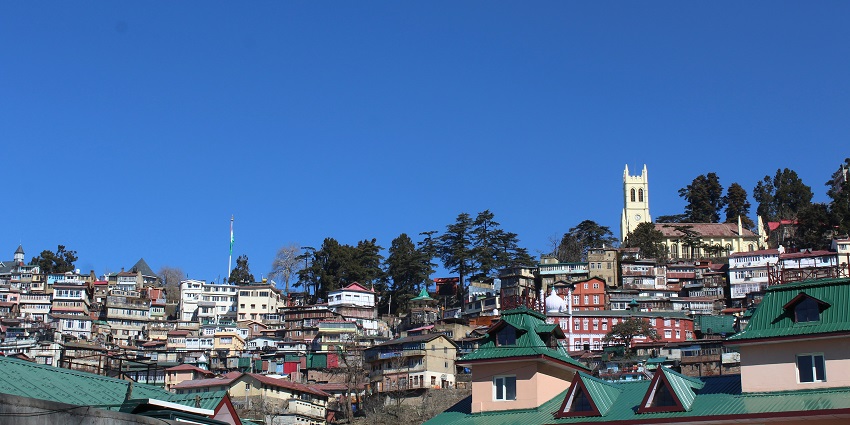 Picturesque view of a Shimla town in HImachal Pradesh - One of the best hill station near Anandpur Sahib