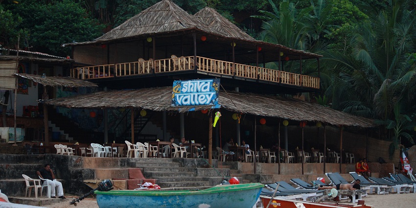 Beautiful image of the Shiva Valley beachside shack near Anjuna beach, Goa