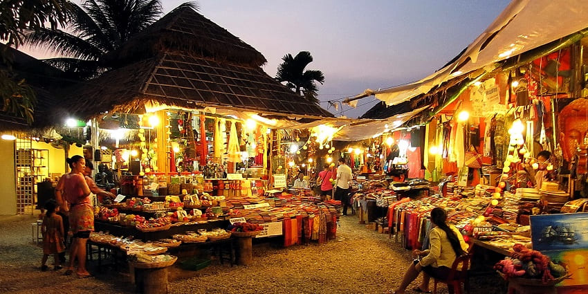 Explore the bustling Russian Market area in Phnom Penh for local authentic crafts and souvenirs