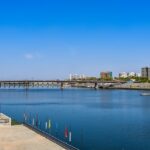 Sabarmati Riverfront in Ahmedabad with promenade, greenery, skyline views, and shopping in Ahmedabad.