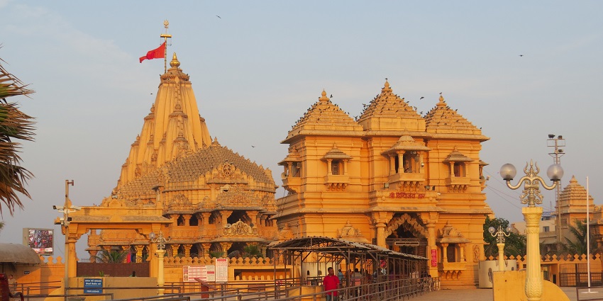 A glimpse of the iconic Shree Somnath Temple, a spiritual attraction in Gujarat.