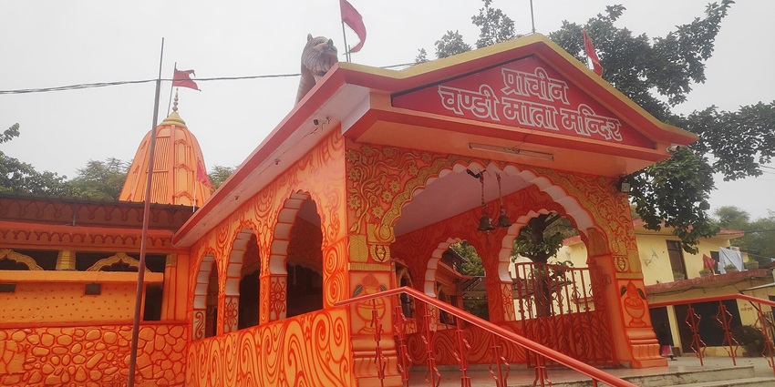 Snapshot of the historic Chandi mata mandir after whom the Chandigarh city was named.