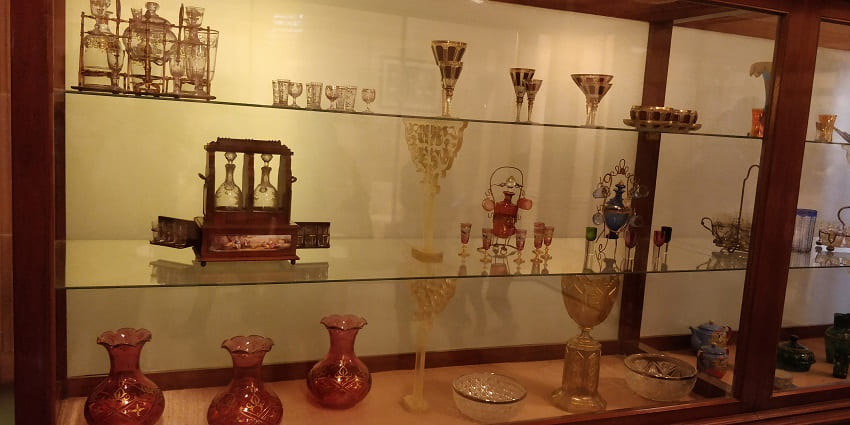 Antique artifacts on display at Shri Ganga Singh Museum in the city of Ganganagar near fort Rajwada