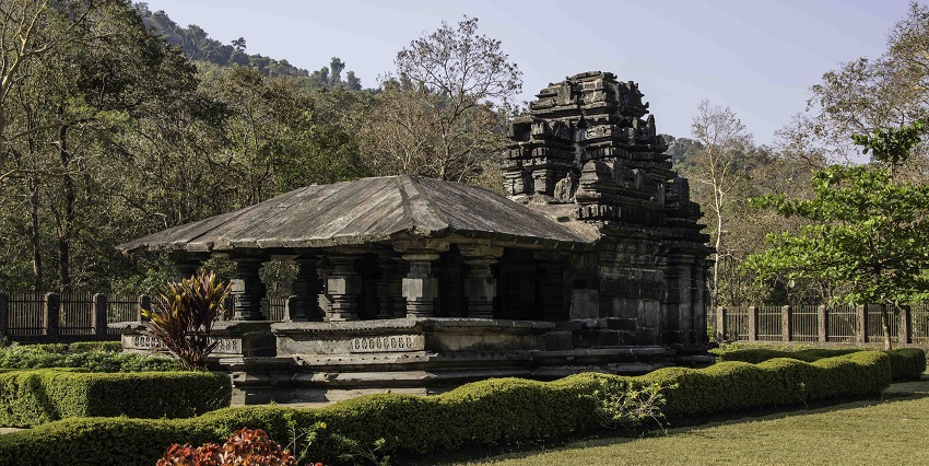 Shri Mahadev temple surrounded by lush and beautiful gardens