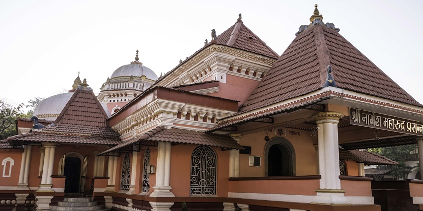 A breathtaking view of the shri Nageshi Temple, one of the most amazing attractions.