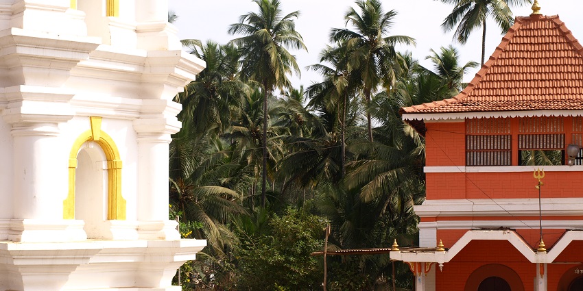 Picturesque view of Shri Navdurga Temple - one of the best temples in South Goa