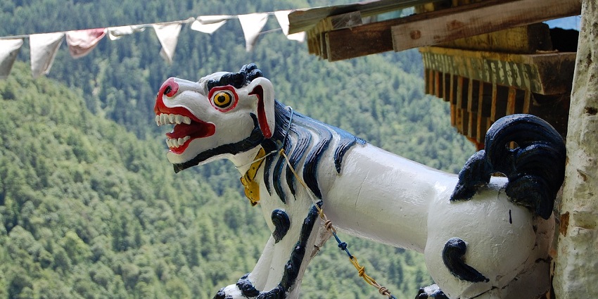 Snow Lion symbol, representing Bhutanese rich culture and its traditional motifs.