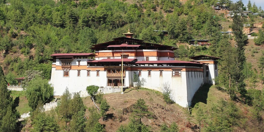 Simtokha Dzong fortress, a historic site and monastery in Bhutan.