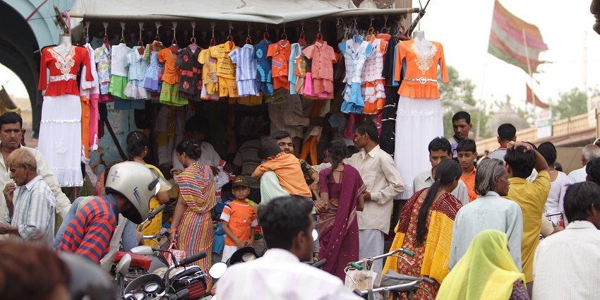 Sireh Deori Bazaar features vibrant leather goods and Rajasthani handicrafts.