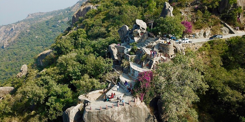 Scenic view of Mount Abu, a tourist attraction near Shergarh Wildlife Sanctuary.