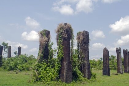 Sisupalgarh Fort showcases remarkable ancient architecture, with massive earthen walls.