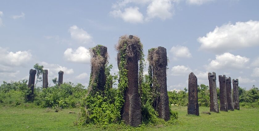 Sisupalgarh Fort showcases remarkable ancient architecture, with massive earthen walls.