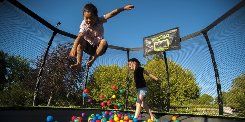 A picture showing children enjoying their playtime at a trampoline park in Karnal