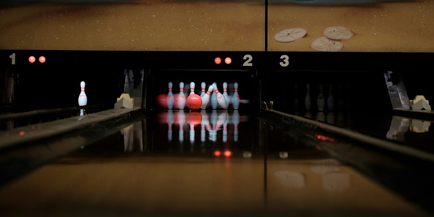 A glimpse of a well-lit arcade at the Smaaash, especially used for playing bowling.