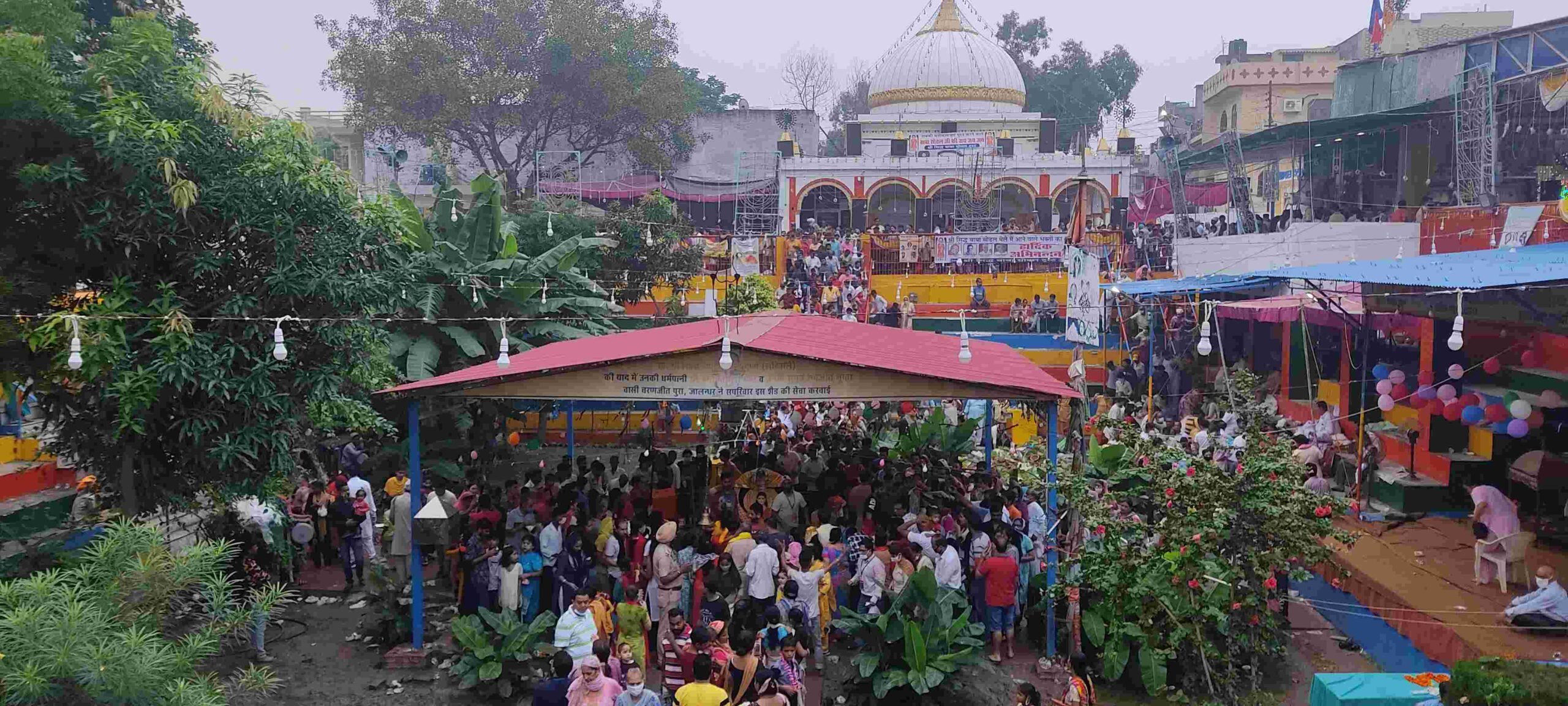 Devotees at Sodal Mandir during Sodal fair, a popular religious tourist place in Jalandhar