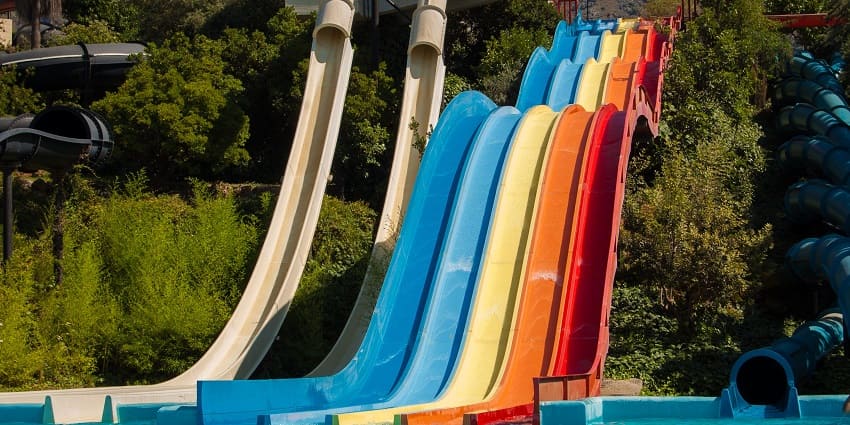 The Ahmedabad water parks offer huge water slides.