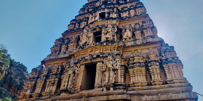 Temple in Ashok Nagar, Ananthapuram, with diverse deities and serenity.