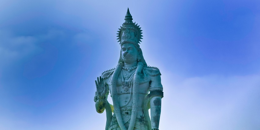  One of the best places to visit in  Bhimavaram with a tall statue of Lord Hanumana
