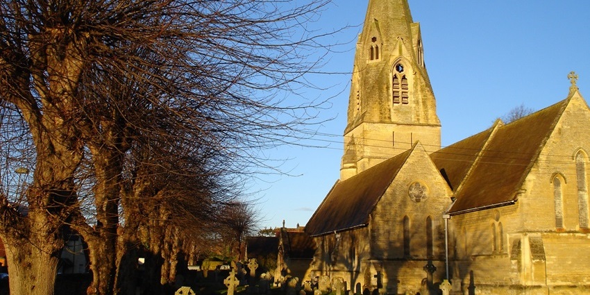 St Mary's parish church and churchyard on the outskirts of Ajmer City