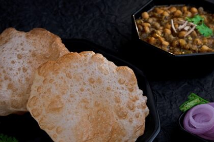 chole bhature is the most common and loved street food in chandigarh.