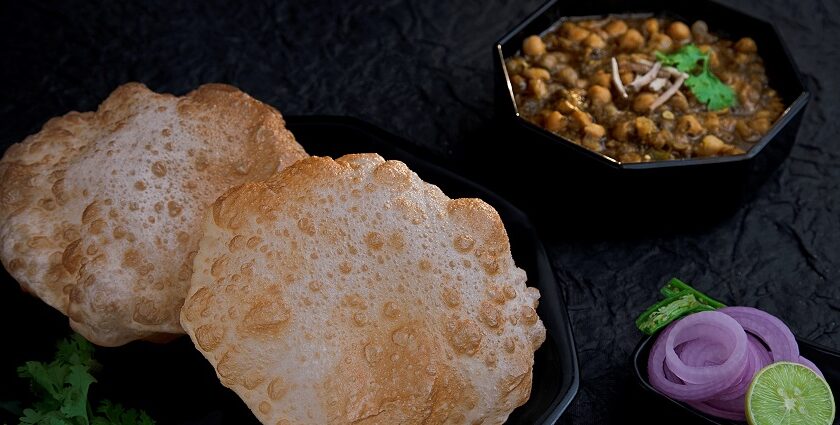 chole bhature is the most common and loved street food in chandigarh.